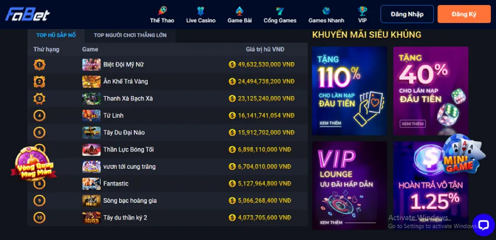 Tổng quan sảnh Bắn Cá cwin06 link vào